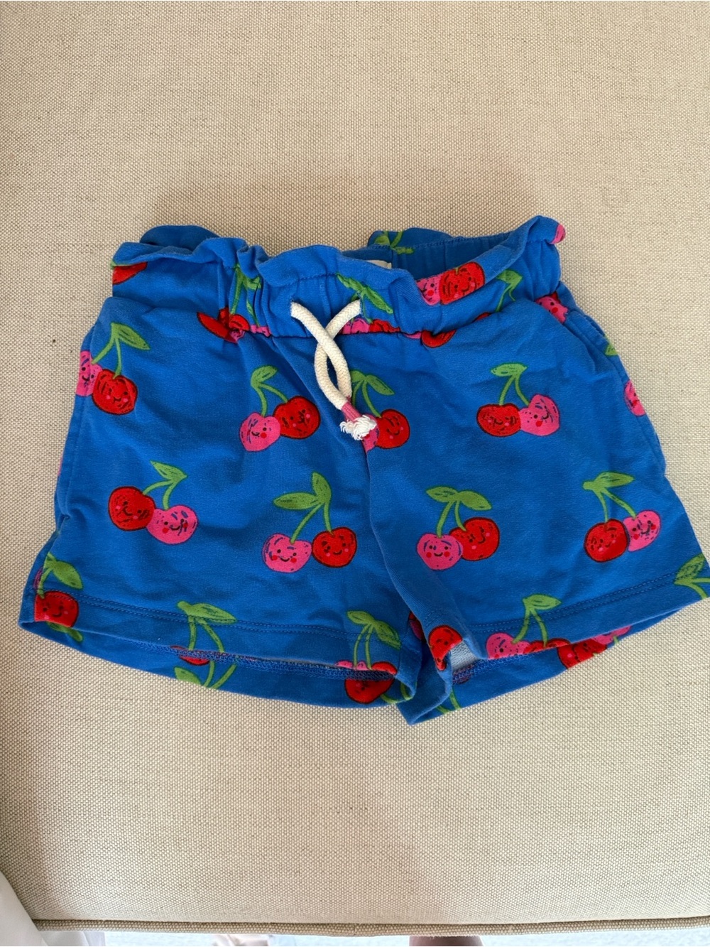 Boden Kids Blue Shorts with Cherry Pattern